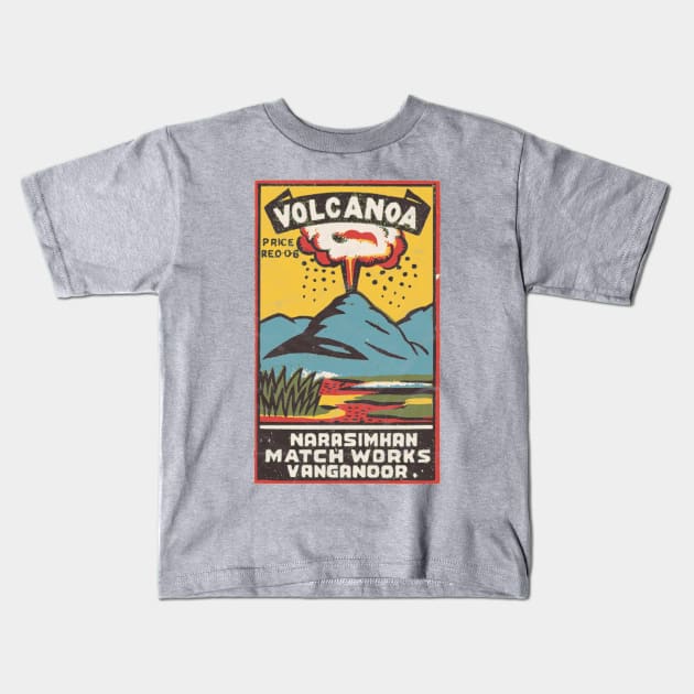 Volcano / Indian Matchbox Art Kids T-Shirt by RCDBerlin